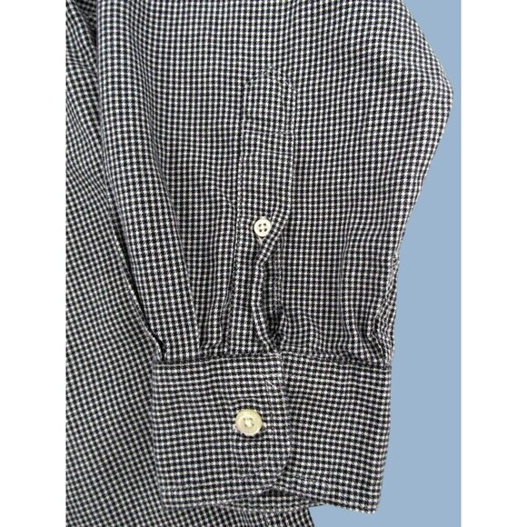 Vintage Chaps Ralph Lauren Button Up Shirt Mens XL Houndstooth Check Custom Fit - Picture 12 of 13
